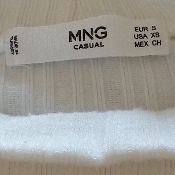 Women's size XS MNG Casual long-sleeve top with striped / block color pattern - Picture 8 of 9